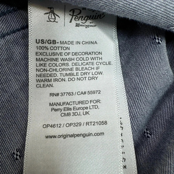 Penguin‎ by Munsingwear Men’s Short Sleeve Button Up Shirt Blue Size Large - Picture 5 of 6